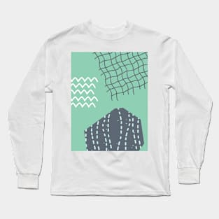 White underwater waves and grid Long Sleeve T-Shirt